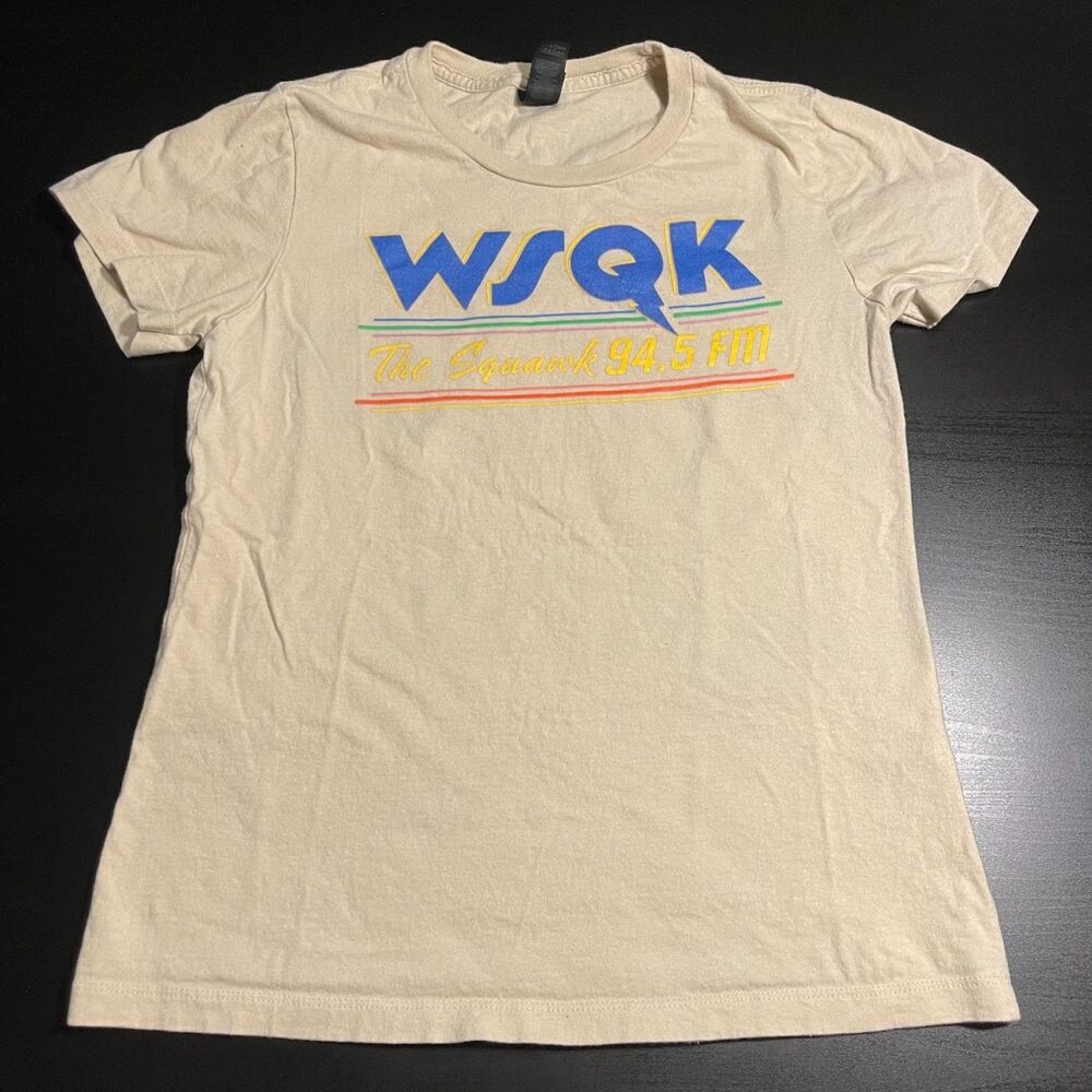 Stranger Things WSQK Radio The Squawk T-Shirt Beige Size Small